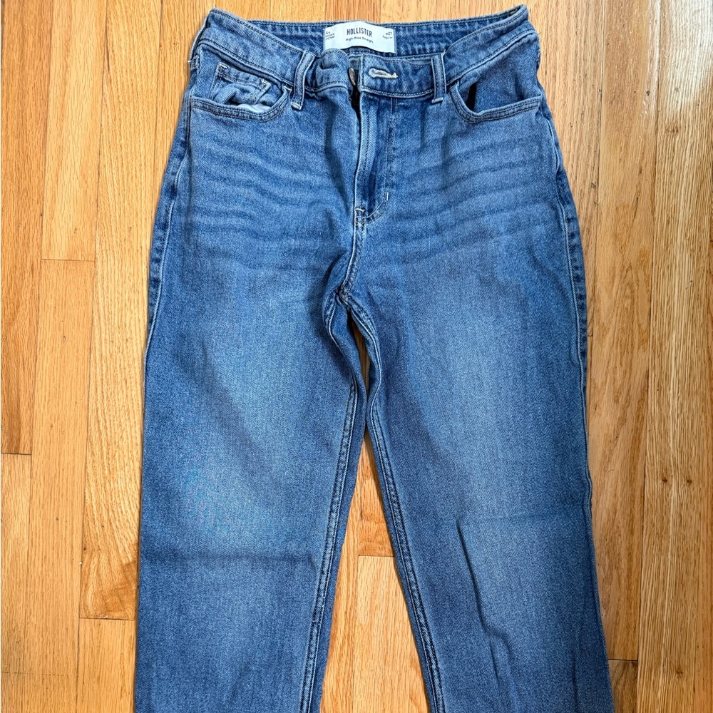 Hollister Women's Straight Leg Jeans - Classic Blue